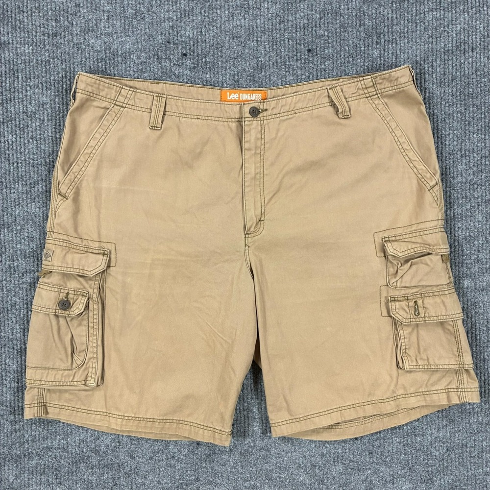 Lee Dungarees Cargo Shorts Mens Size 46 Khaki Utility Military Cotton Pockets
